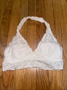 aerie White Lace Halter Bralette